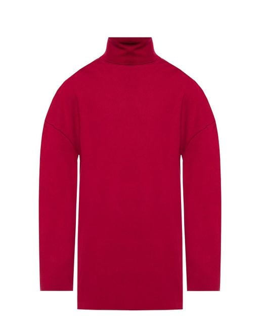 Balenciaga Pink Ribbed Turtleneck Sweater for men