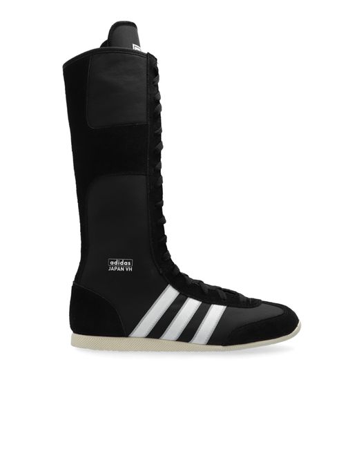 high top black and white adidas