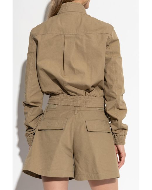 DSquared² Natural Short Jacket With Stand-Up Collar