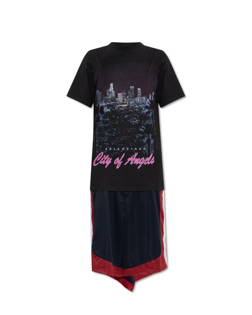 Balenciaga Black Dress With Print