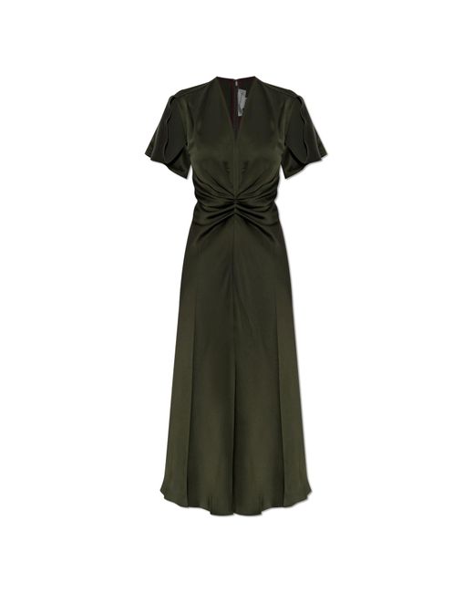 Victoria Beckham Green Draped Dress
