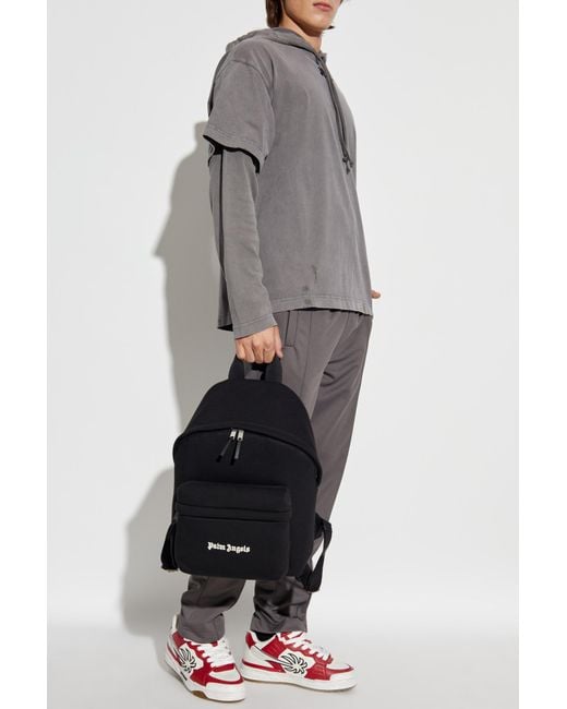 Palm Angels Gray Trousers With Stitching On The Legs for men