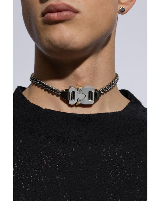 1017 ALYX 9SM Metallic Necklace With Rollercoaster Buckle, for men