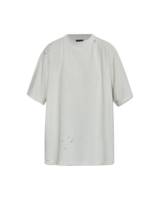 Balenciaga White T-Shirt With A Vintage Effect