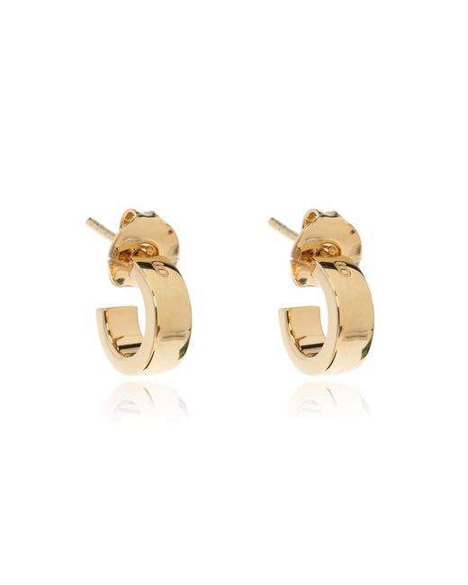 MM6 by Maison Margiela Metallic Earrings With Engraved Logo