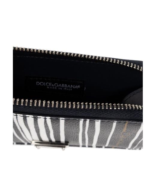 Dolce & Gabbana Black Leather Card Holder for men
