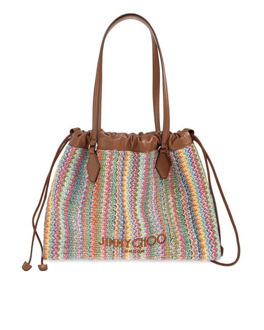 Jimmy Choo Brown 'Drawstring Medium' Bag