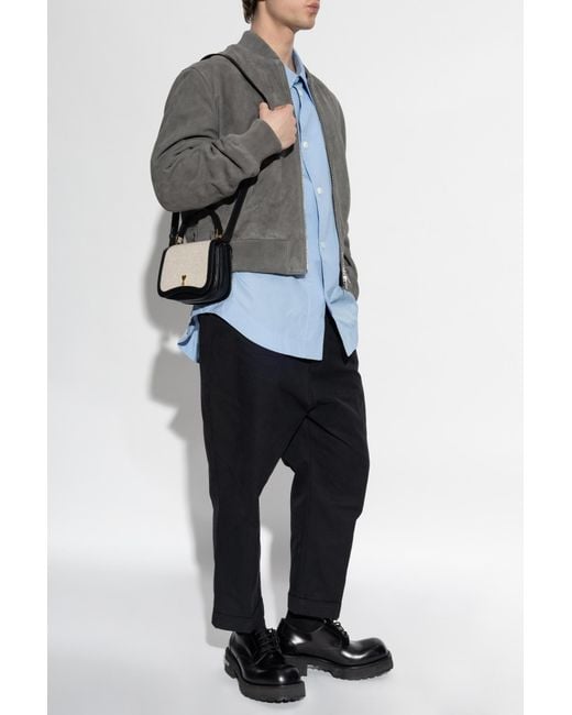 AMI Gray Suede "Bomber" Jacket for men