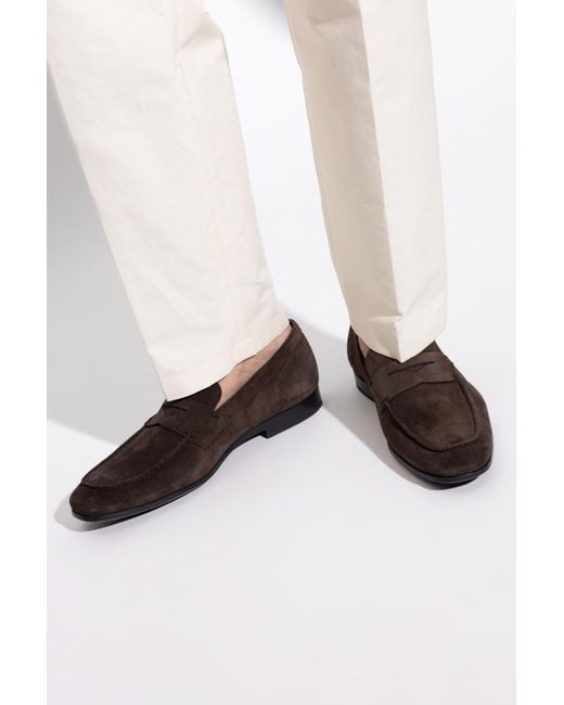 Tod's Black Suede Loafers Shoes for men