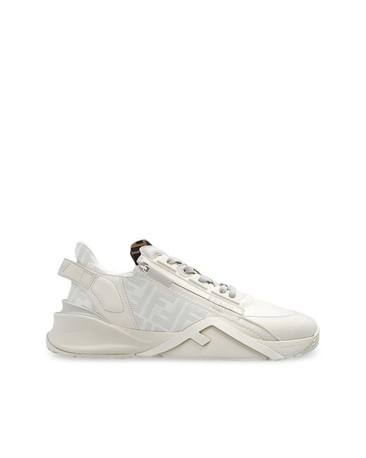 Fendi White 'Flow' Sneakers for men