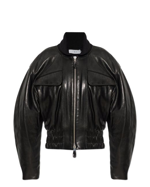 IRO Black Leather Jacket 'Dunea'