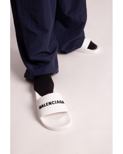 balenciaga white slides
