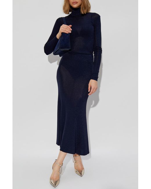 Self-Portrait Blue Skirt With Lurex Thread