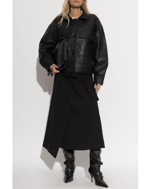 Munthe Black Leather Jacket 'Vineth'