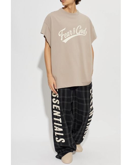 Fear Of God Natural Cotton T-Shirt With Print for men