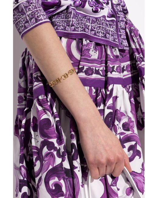 Dolce & Gabbana Purple Bracelet With Shimmering Crystals