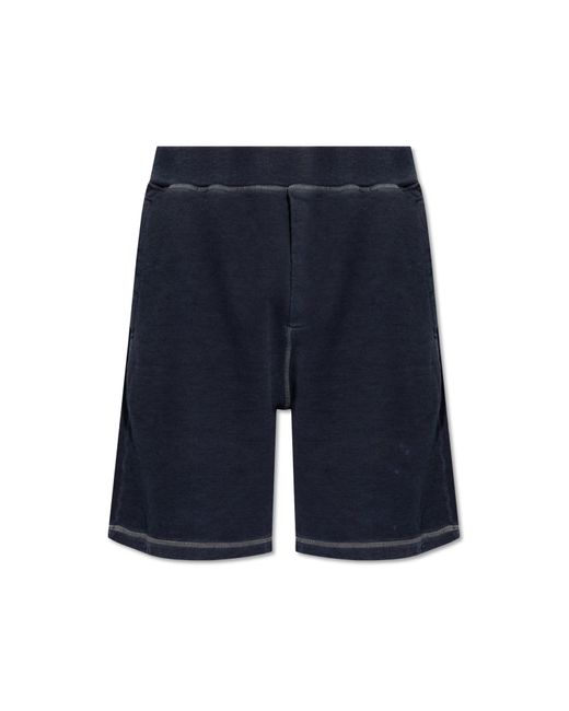 DSquared² Blue Sweat Shorts With Worn-out Effect, for men