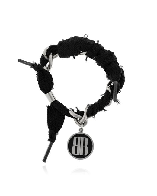 Balenciaga Black Adjustable Bracelet for men