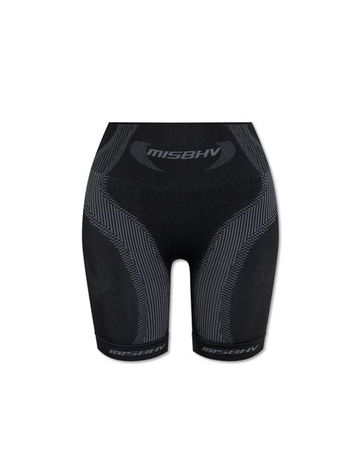 M I S B H V Black Short Leggings With Logo