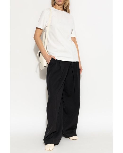 Jil Sander White T-Shirt With Logo Patch