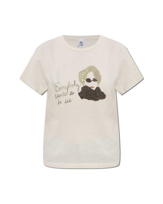 Re/done White T-Shirt With Print