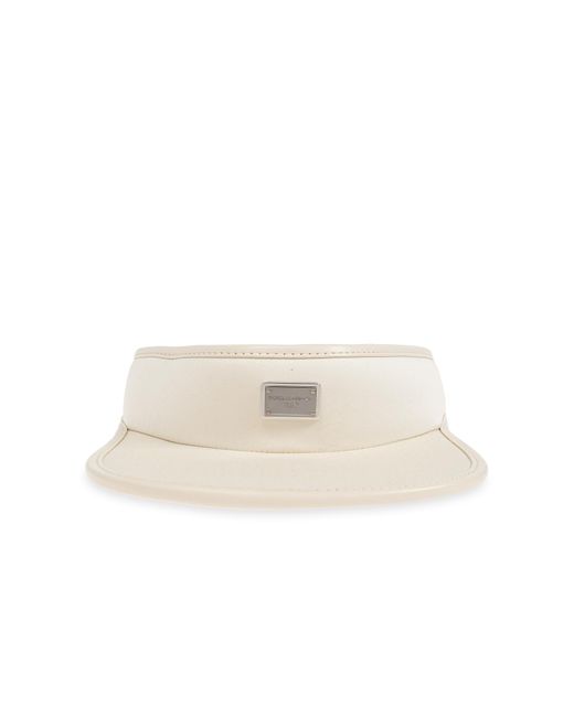 Dolce & Gabbana Natural Visor With Appliqué With Engraved Logo for men