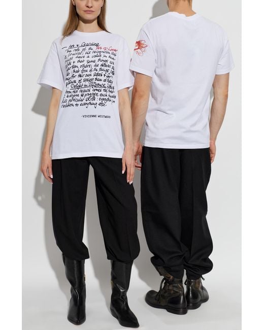 Vivienne Westwood White T-Shirt 'Art Heart'