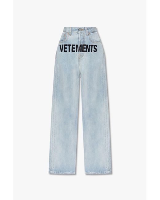 Vetements Blue Jeans With Logo