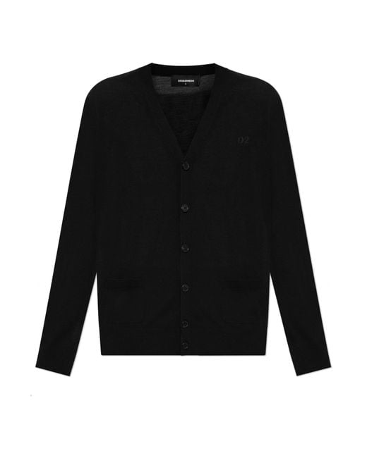 DSquared² Black Wool Cardigan