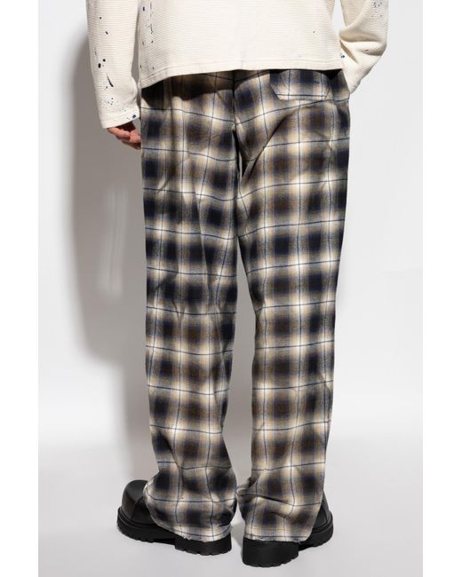 M I S B H V Black Plaid Trousers for men