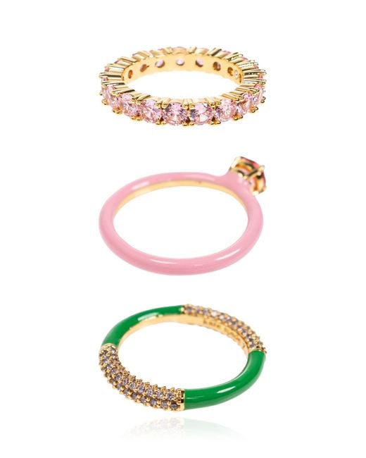 Kate Spade White Set Of Three Rings