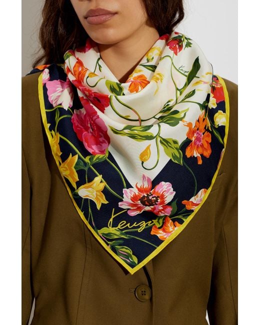 KENZO Multicolor Silk Scarf