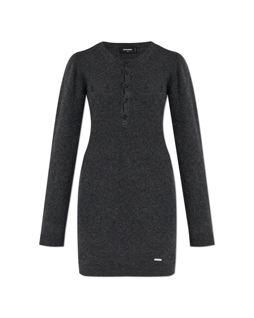 DSquared² Black Wool Dress