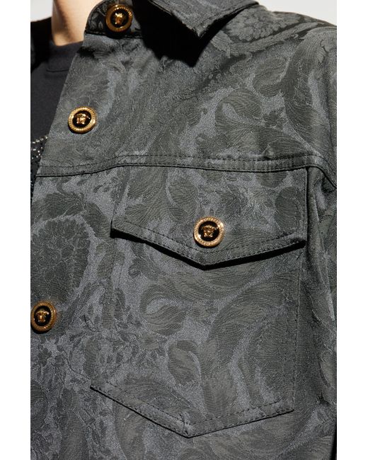 Versace Black Jacquard Jacket With 'Barocco' Pattern for men