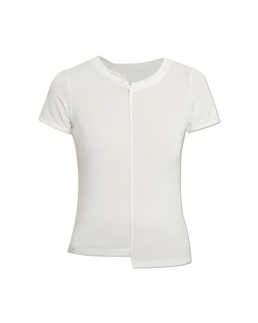 Y-3 White T-Shirt With Printed Logo