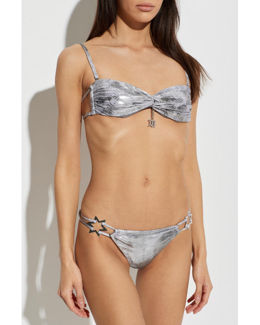M I S B H V Gray Bikini Top