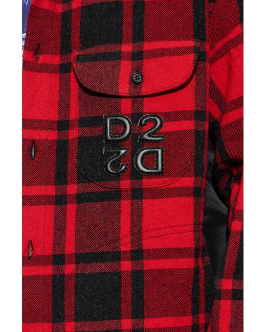 DSquared² Red Checked Pattern Shirt for men
