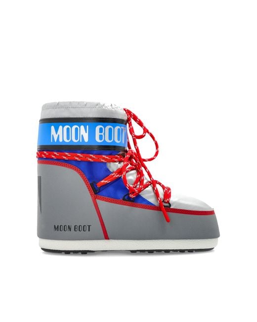 Moon Boot Snow Boots 'Mb Icon Low Space Racing' in Gray for Men | Lyst