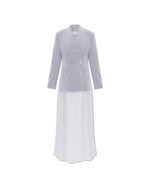 Maison Margiela White Dress Made Of Combined Fabrics
