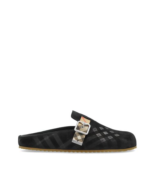Burberry Black Suede Slides 'Urchin' for men