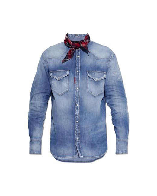 DSquared² Blue Denim Shirt for men