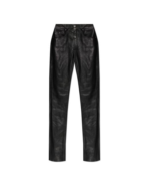 Versace Black Leather Trousers for men