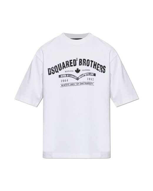 DSquared² White T-Shirt With Logo for men