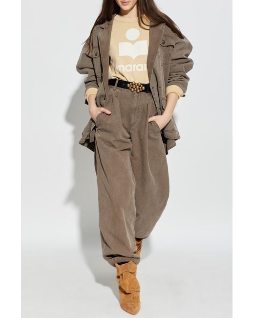 Isabel Marant Brown "Nevala" Denim Blazer