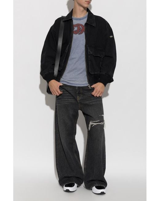 DIESEL Gray T-Shirt 'T-Domy' for men