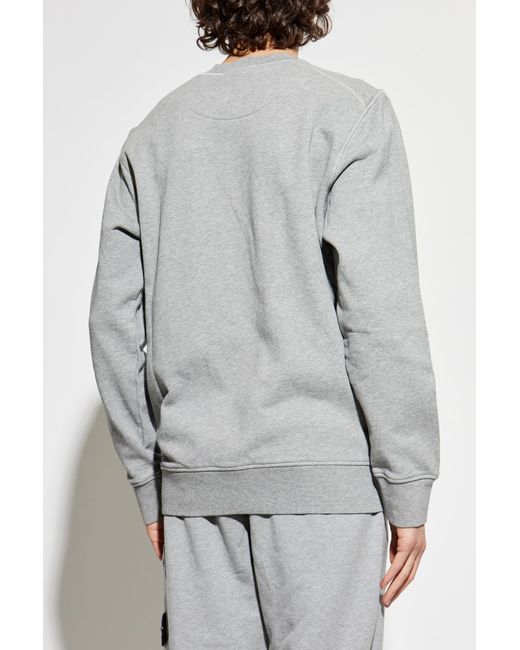 Stone Island Gray Sweatshirt With Detachable Patch for men