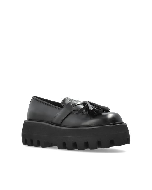 McQueen Black Loafers On A Platform