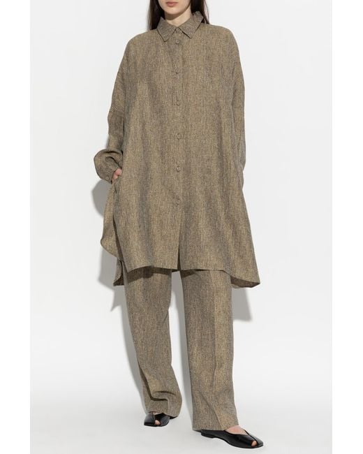 Officine Generale Natural Linen Trousers 'Azora'