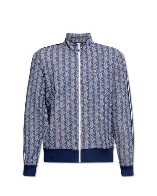 Lacoste Blue Track Jacket With Monogram, for men