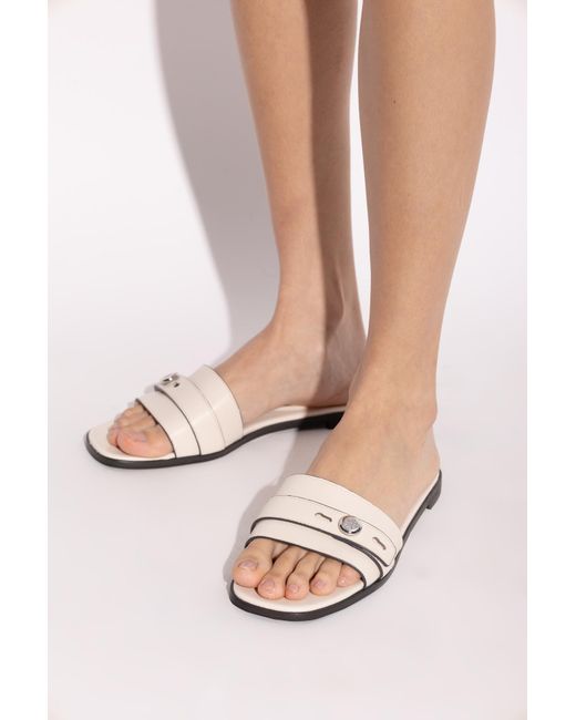 Tory Burch White 'Romy' Slides